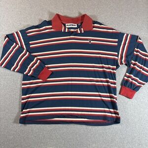 Playboy by PacSun Rugby Polo Shirt Men's L Long‎ Sleeve Multicolor Striped